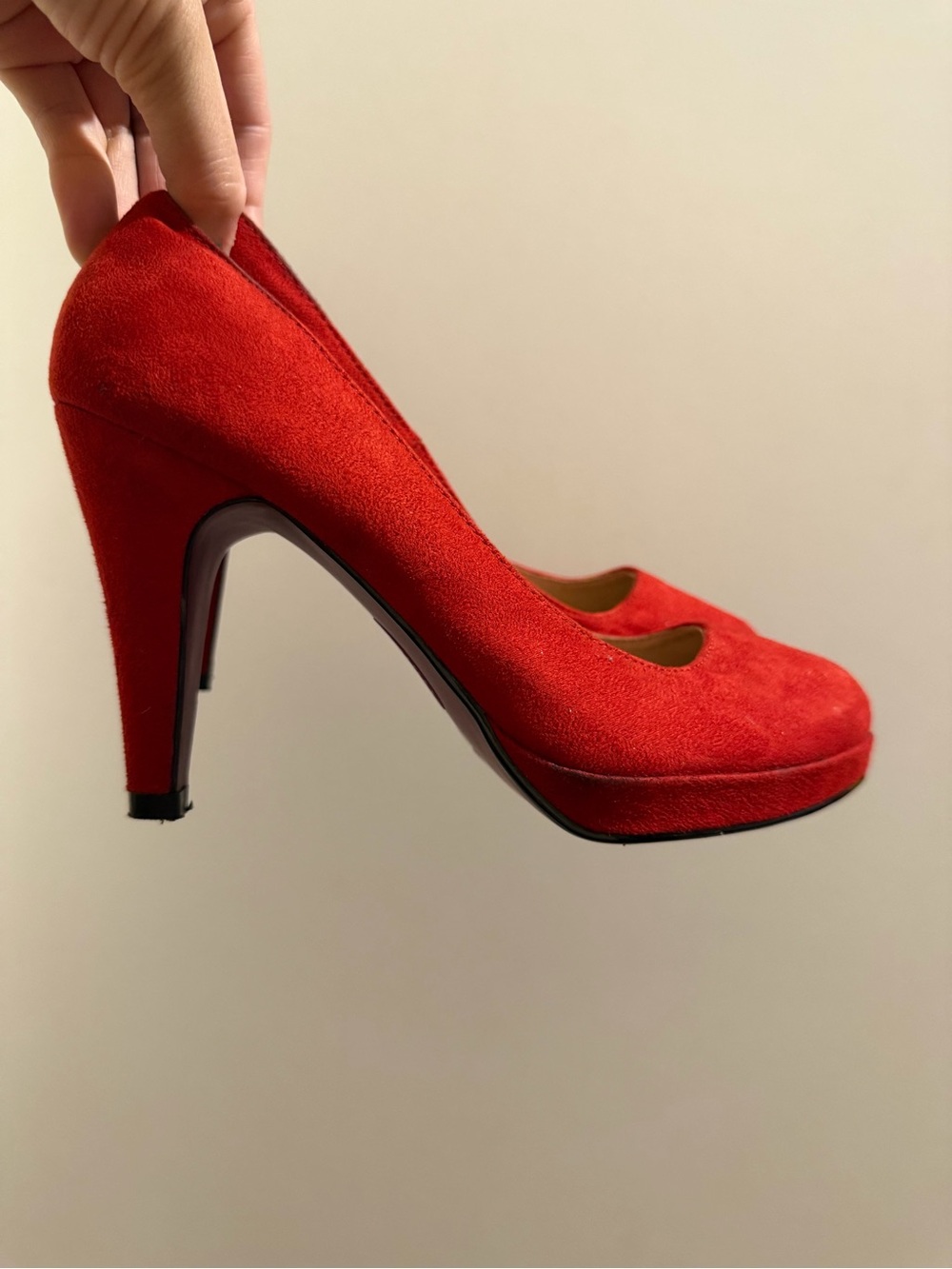 Women’s Red Suede High Heel Pumps